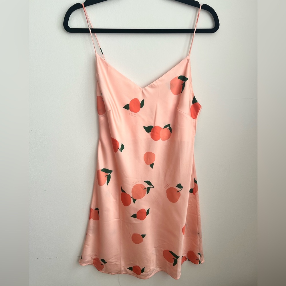 Peach Print Slip Dress